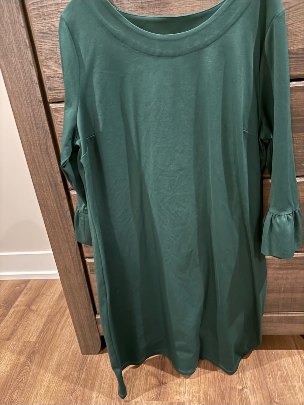 croft & barrow Deep Green Long-Sleeve Shift Dress